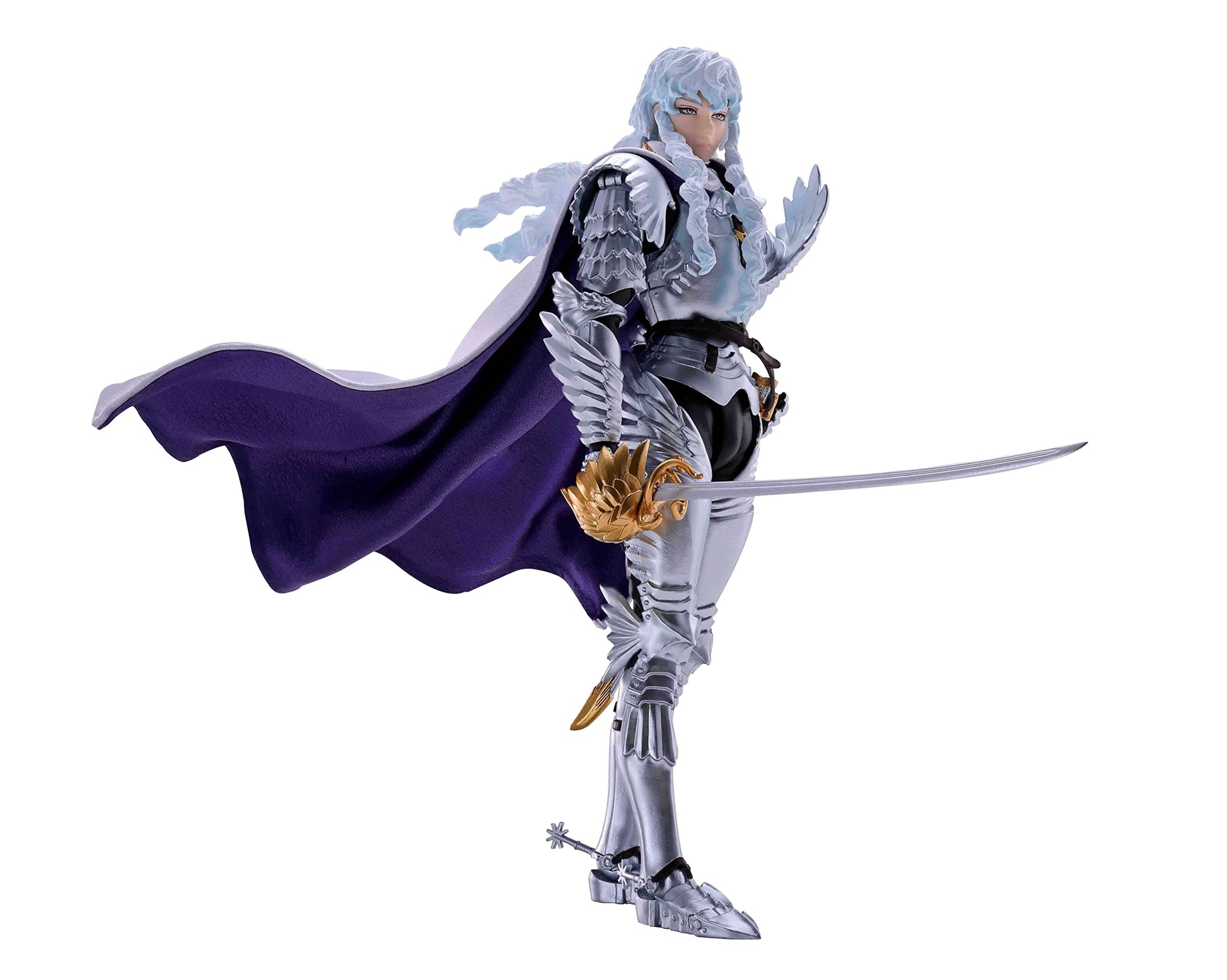 BANDAI S.H. FIGUARTS Berserk: Griffith Figur - Hawk of Light. Detailreiche, weiße Gelenkfigur zum Sammeln und Ausstellen.