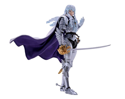 BANDAI S.H. FIGUARTS Berserk: Griffith Figur - Hawk of Light. Detailreiche, weiße Gelenkfigur zum Sammeln und Ausstellen.