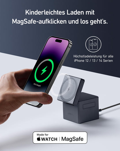 Anker 3-in-1 Cube MagSafe Induktive Ladestation – 30W PD inkl.