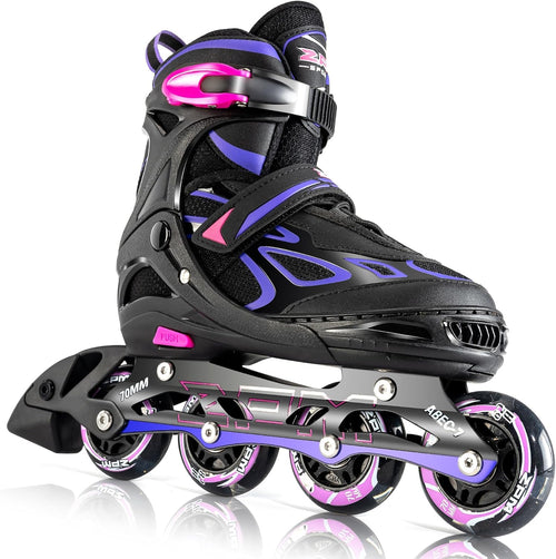 2PM SPORTS Inline Skates verstellbar Kinder Violett Grösse 34-37 mit Aluminiumrahmen