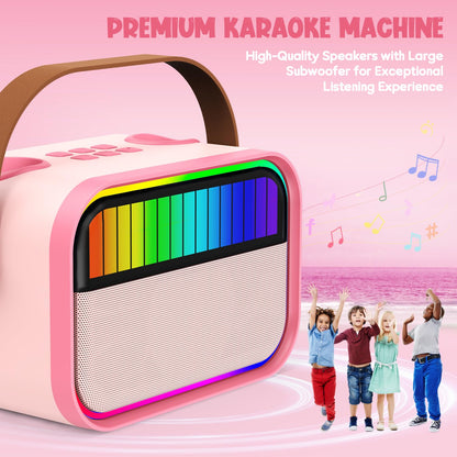 Ankuka Karaoke Maschine mit 2 Mikrofonen, Bluetooth, Rosa
