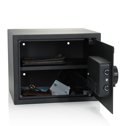 hjh OFFICE COMPACT Safe – Elektronisches Zahlenschloss, Schwarz