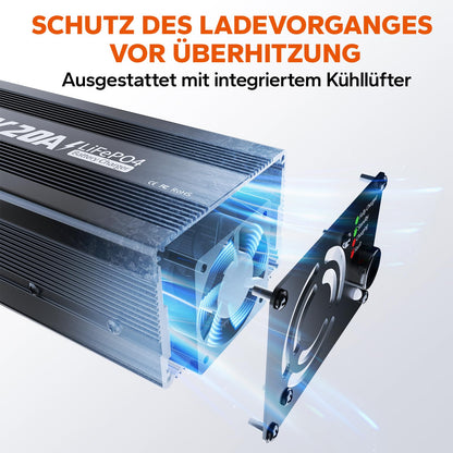 LiTime LiFePO4 Batterieladegerät 14,6V 20A mit Anderson Stecker