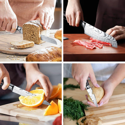 Gustrug Messerset 5-tlg. Profi Küchenmesser Set – Edelstahl