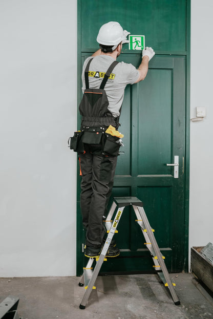 DRABEST Aluminium Mehrzweckleiter – 2x4 Stufen Beidseitig