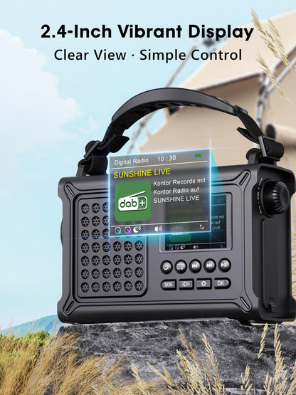 ROCAM CR1030DAB Kurbelradio DAB+/UKW, Solar-Notfallradio Bluetooth