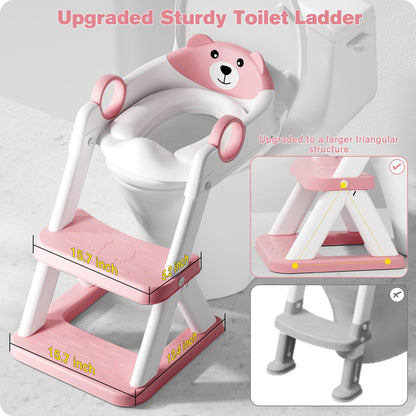 Rabb 1st Toilettenleiter für Kinder, 2-in-1 Toilettensitz mit Treppe