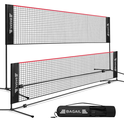 BAGAIL Badmintonnetz, faltbares Sportnetz mit Ständer und Tragetasche für Badminton, Tennis und Volleyball