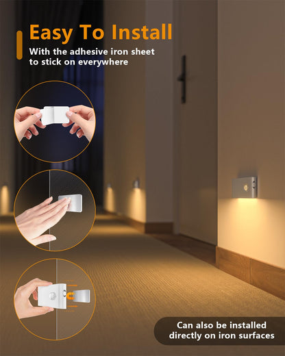 WILLED LED Nachtlicht mit Bewegungsmelder, 6er-Set, warmweiss
