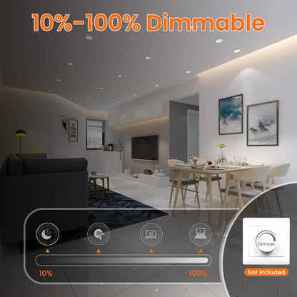 ALUSSO LIGHTING Einbaustrahler LED - 15W, 3CCT Dimmbar, 6er Set