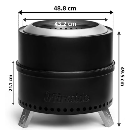 TURBRO 48.3 cm rauchfreie Outdoor Holz-Feuerstelle - Edelstahl