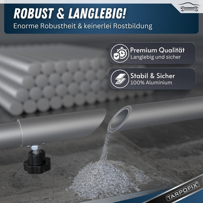 Tarpofix Planenbügel für Anhänger, Aluminium Spriegel 100-145 cm
