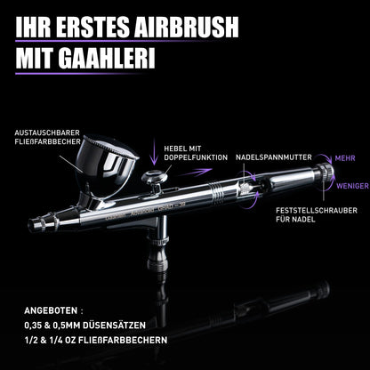 Gaahleri GHAD-39 Airbrush-Set Dual-Action mit 0,35 & 0,5 mm Düsen