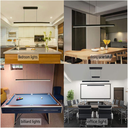 SENFAY LED Hängelampe Esstisch dimmbar, Pendelleuchte schwarz 120 cm