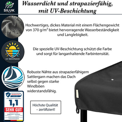 freigarten.de Ersatzdach für Pavillon 3x3 m, wasserdicht, Anthrazit