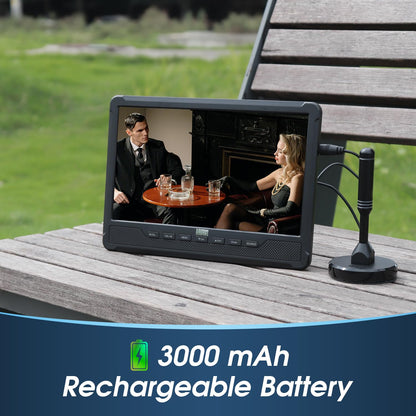 August DA383 Tragbarer 10-Zoll-HD-Fernseher mit DVD-Player und Akku