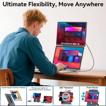 MobileView 16" FHD 1200P Portable Monitor mit drehbarem Ständer