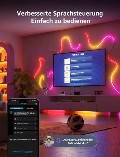 Lepro AI Neon LED Strip N1 – RGB LED Streifen 3m, Sprachsteuerung