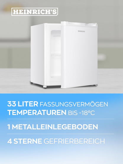 Heinrich's Mini Gefrierschrank 33 L HGB 5088 W, leise 40 dB