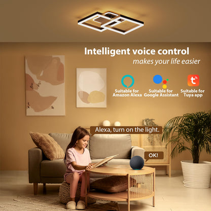 ANTENLICHT Smarte LED Deckenleuchte Dimmbar mit Alexa/Google - Schwarz