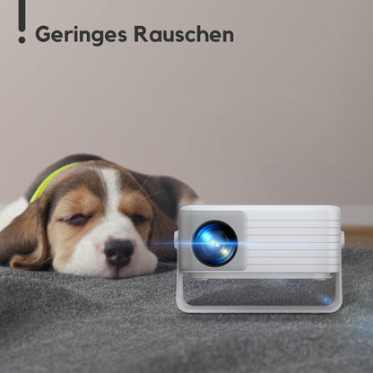 AKIYO O1 Mini Beamer mit Auto-Trapezkorrektur, 360° drehbar