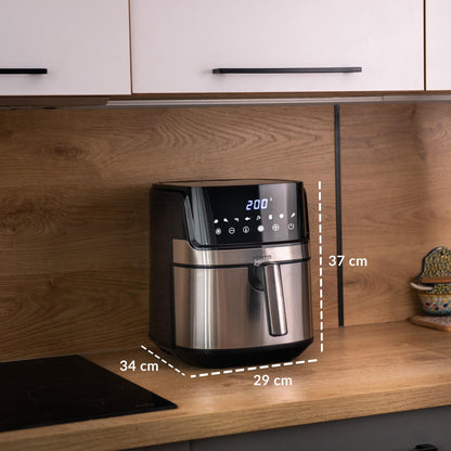 LEHMANN Heissluftfritteuse XL 6,5 L mit 8 Programmen, Air Fryer