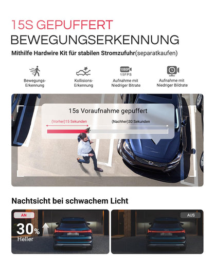 VANTRUE E1 Pro 4K HDR Dashcam mit STARVIS 2, GPS und Sprachsteuerung