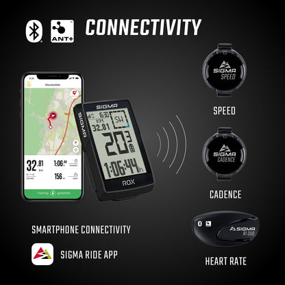 SIGMA ROX 4.0 SE GPS-Fahrradcomputer mit OVERCLAMP Butler, Schwarz