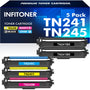 INFITONER TN241 TN245 Toner Set kompatibel für Brother, 5er-Pack – Schwarz, Cyan, Magenta, Gelb