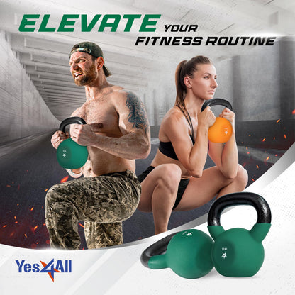 Yes4All BJCC Neopren-Kettlebell 12 kg Dunkelgrün Krafttraining