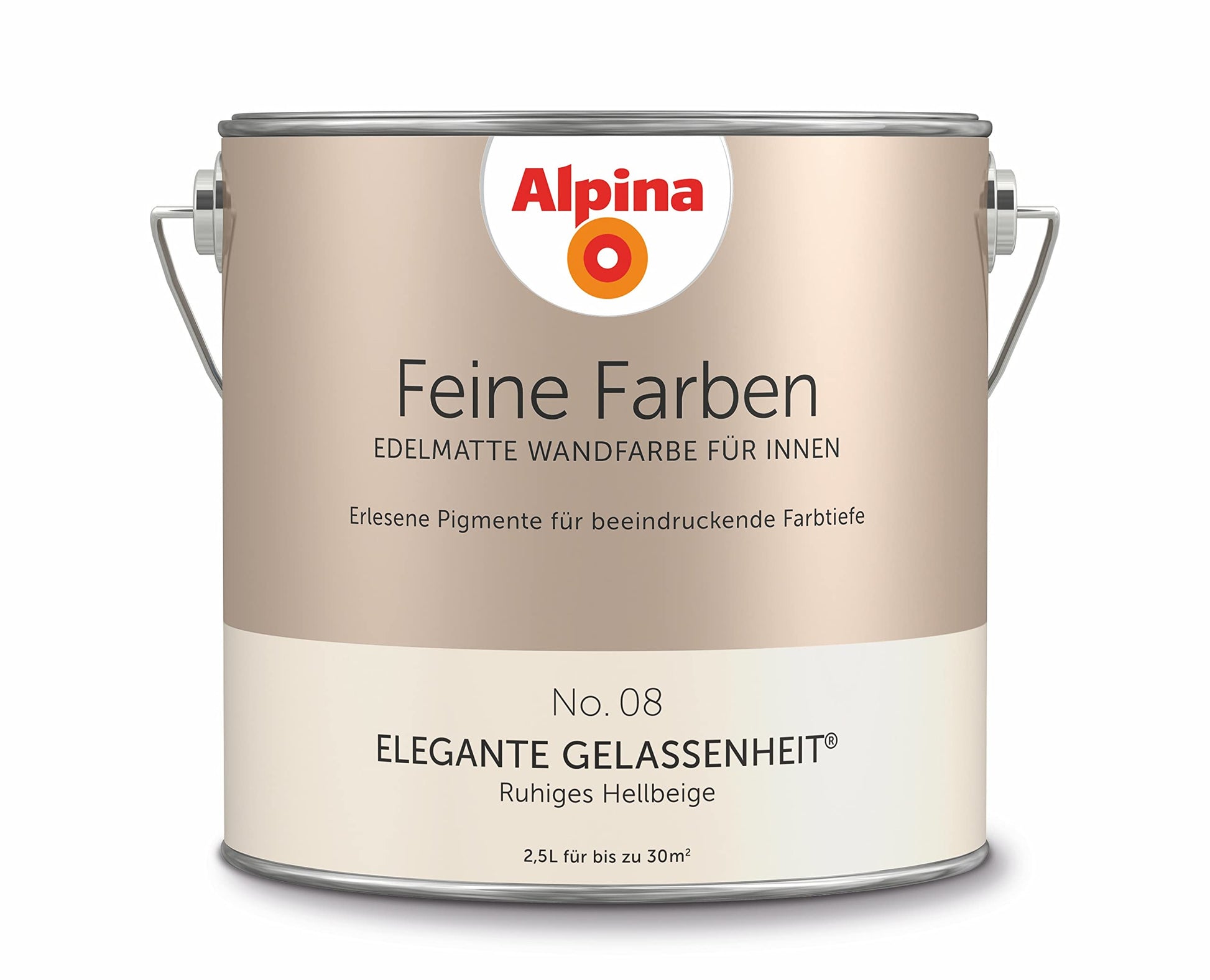 Alpina Feine Farben No. 08 Elegante Gelassenheit edelmatte Innenfarbe, 2,5 Liter in Hellbeige