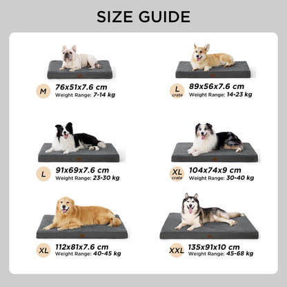 Bedsure orthopädisches Hundebett für grosse Hunde dunkelgrau 91x69 cm
