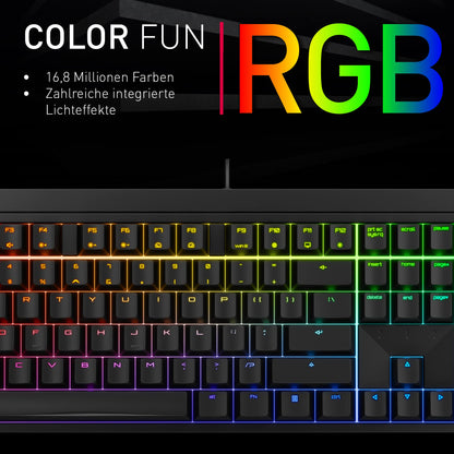 CHERRY MX 2.0S Mechanische Gaming-Tastatur QWERTZ Schwarz