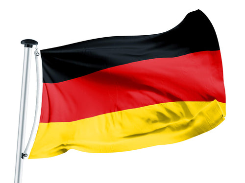 FLAGLY Deutschland Flagge 100x150 cm mit Ösen aus Schiffsflaggentuch in Schwarz-Rot-Gold zur Mastbefestigung