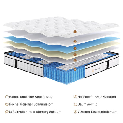 Hiepunos Orthopädische Taschenfederkern Matratze 120x200 H3