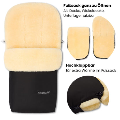 Hofbrucker Lammfell Fussack - Kinderwagen Herbst Winter Thermo