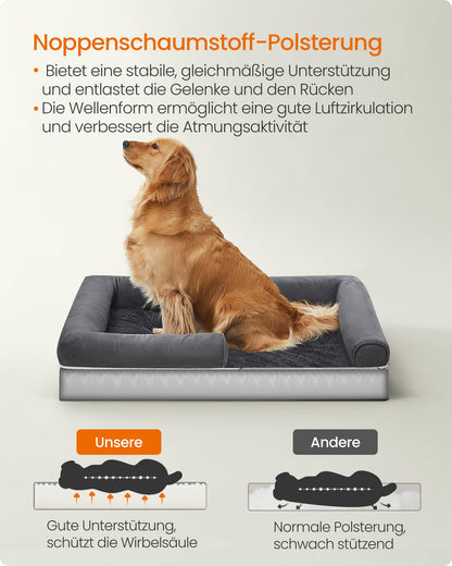 Feandrea Orthopädisches Hundebett PGW068G01V1 Dunkelgrau 112x86 cm
