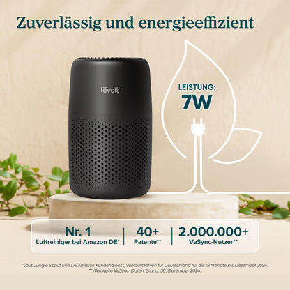 LEVOIT Core Mini Luftreiniger HEPA Filter – Schwarz mit Aromatherapie