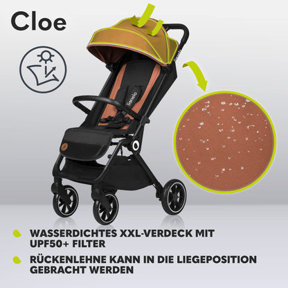 LIONELO Cloe Zusammenklappbarer Kompakt-Kinderwagen - Braun