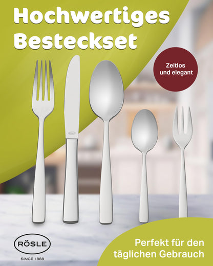 RÖSLE ELEGANCE Essbesteck Set 60-teilig – Edelstahl 18/10
