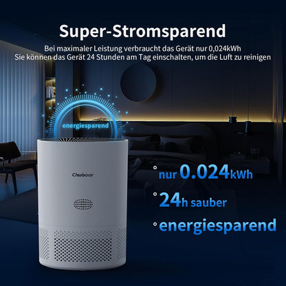 Chuboor Luftreiniger Allergiker – HEPA Filter CADR 185m³/h
