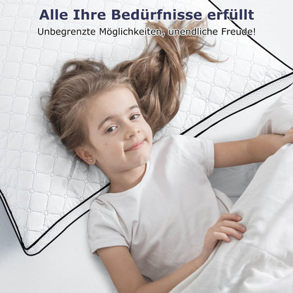 Slybear Kopfkissen 80x80 cm 2er Set, orthopädisches Seitenschläferkissen mit Premium Füllung, Atmungsaktives Nackenkissen, Schlaf-,Sitz-,Bett-,Sofa-Kissen für Allergiker weich und stützend waschbar