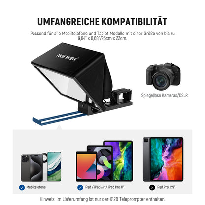 NEEWER BASICS X12B Alu Teleprompter 12 Zoll für DSLR & Tablets
