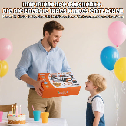 Vanplay Werkzeugkoffer Kinder, Werkzeugset mit Elektrowerkzeug
