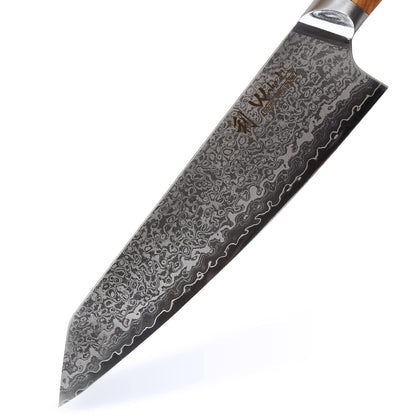 Wakoli Oribu Kiritsuke Damast Chefmesser - 20cm Olivenholz
