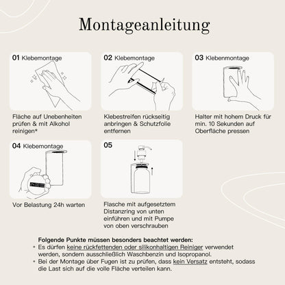 Designfabrik Hamburg Glas-Seifenspender mit Wandhalterung Schwarz