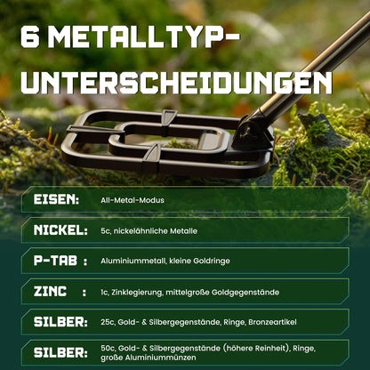 OKESAM Metalldetektor Profi – Wasserdicht Faltbar 10 Zoll Spule