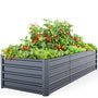 Ohuhu Hochbeet Metall Pflanzbeet 240x90x45 cm, Anthrazit aus verzinktem Stahlblech für Gemüse und Kräuter