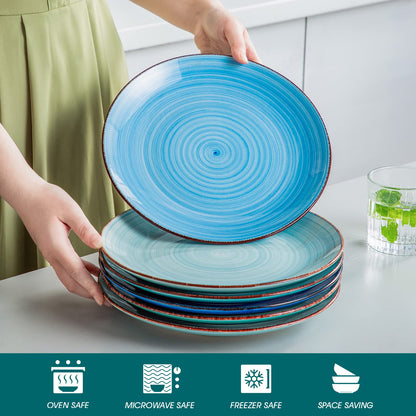 vancasso BONITA Speiseteller Set 6-teilig, Steingut, Ø 27 cm, Blau