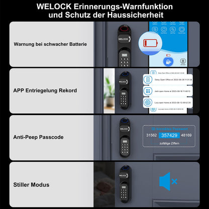 WELOCK U81 Ultra Smartes Türschloss mit Fingerabdruck, App und RFID